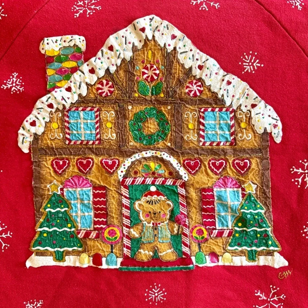Handmade Red Gingerbread Christmas Sweater